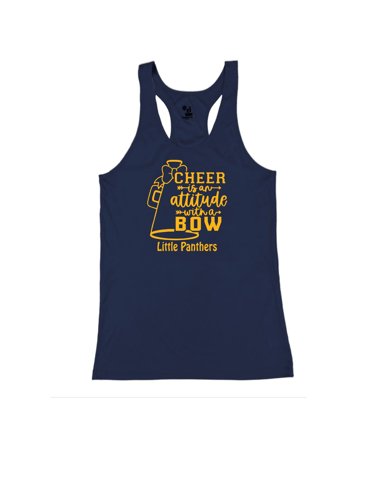 37b Badger 4166 Women's B-Core 100% Polyester Racerback Tank with Logo 2 Front Print