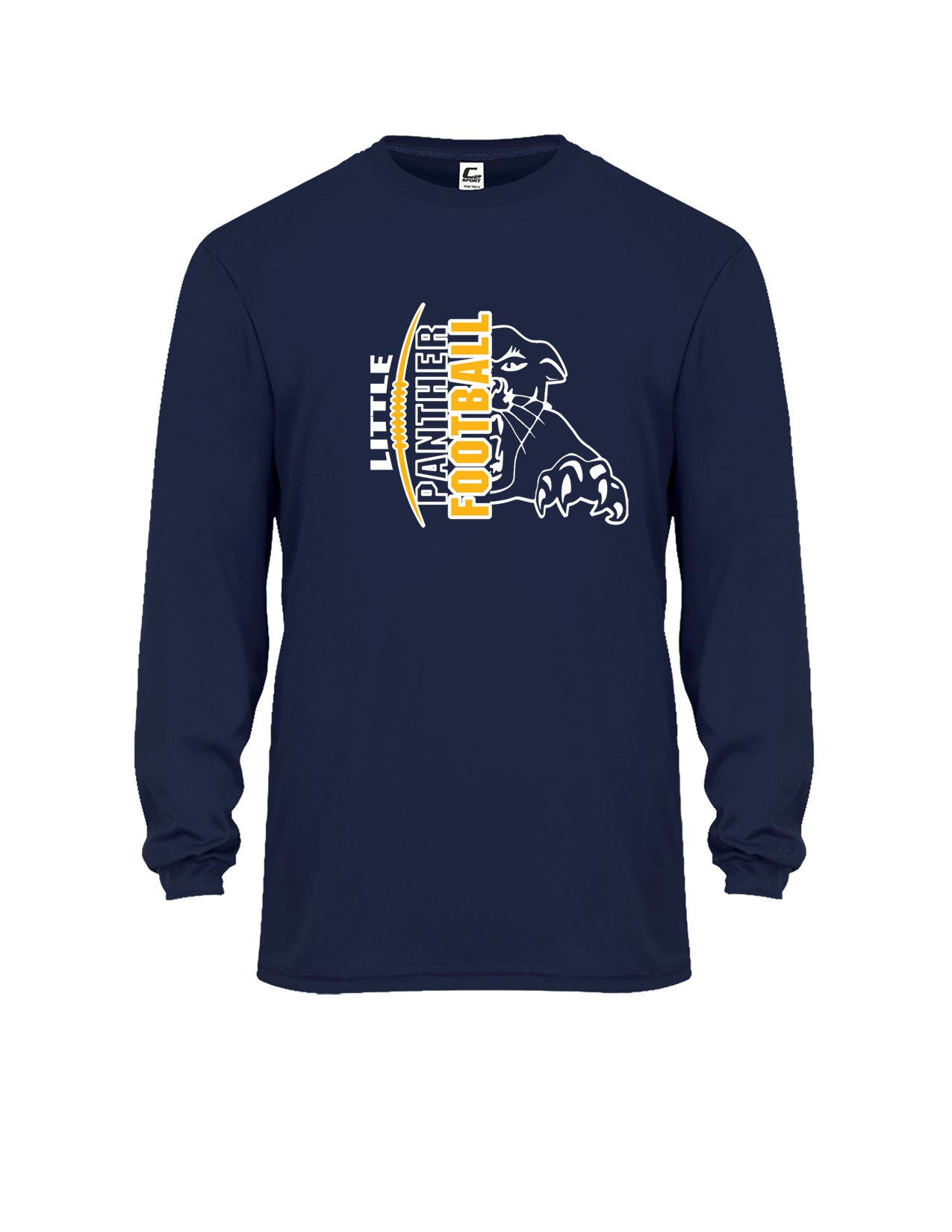 56a Badger 5104 Adult C2 Performance 100% Poly Long Sleeve T-Shirt with Logo 1 Front Print