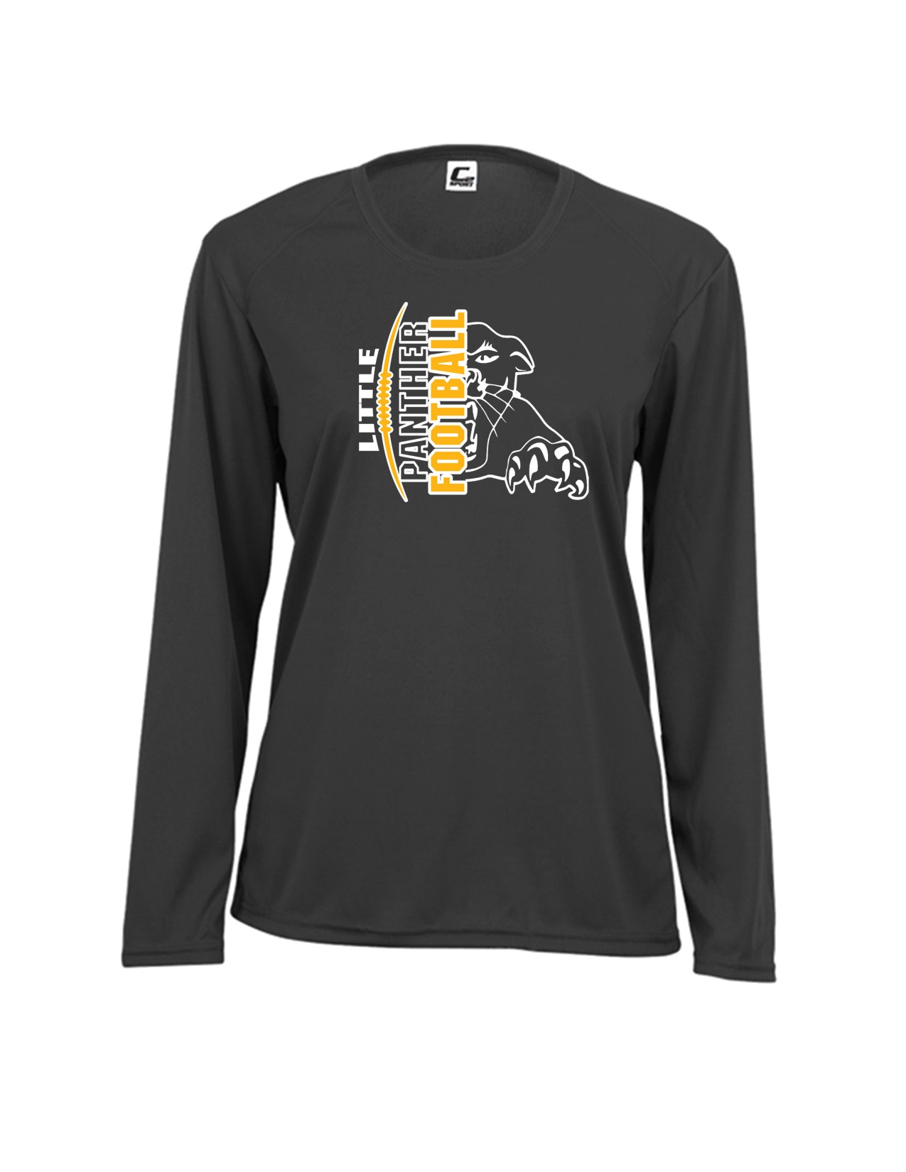 58a Badger 5604 Ladies C2 Performance 100% Poly Wicking Long Sleeve T-Shirt with Logo 1 Front Print