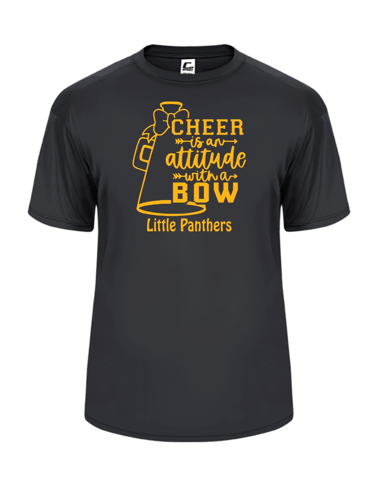 17b Badger 5200 Youth 100% Poly Wicking Performance Short Sleeve with Logo 2 Front Print