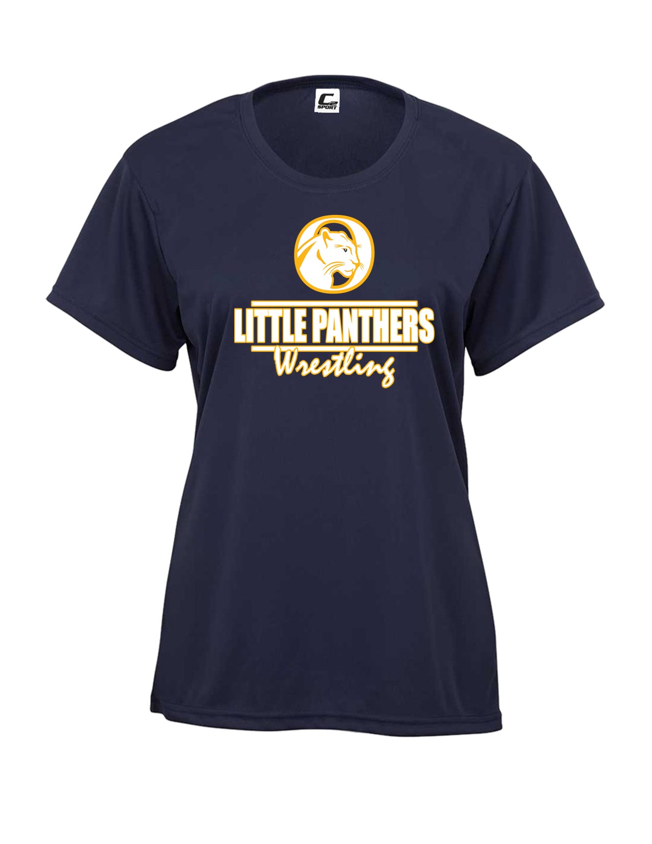 18d Badger 5600 Ladies 100% Poly Wicking Performance Short Sleeve with Wrestling Front Print