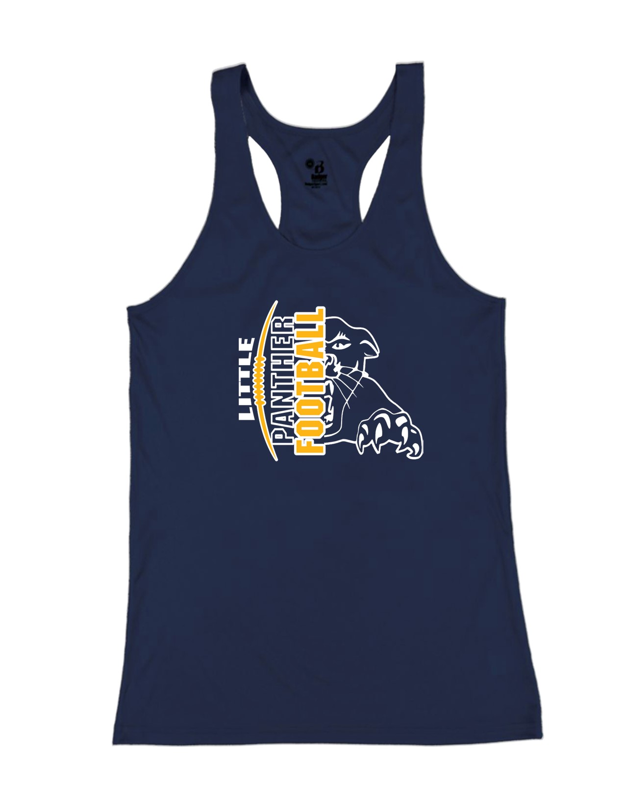 37a Badger 4166 Women's B-Core 100% Polyester Racerback Tank with Logo 1 Front Print