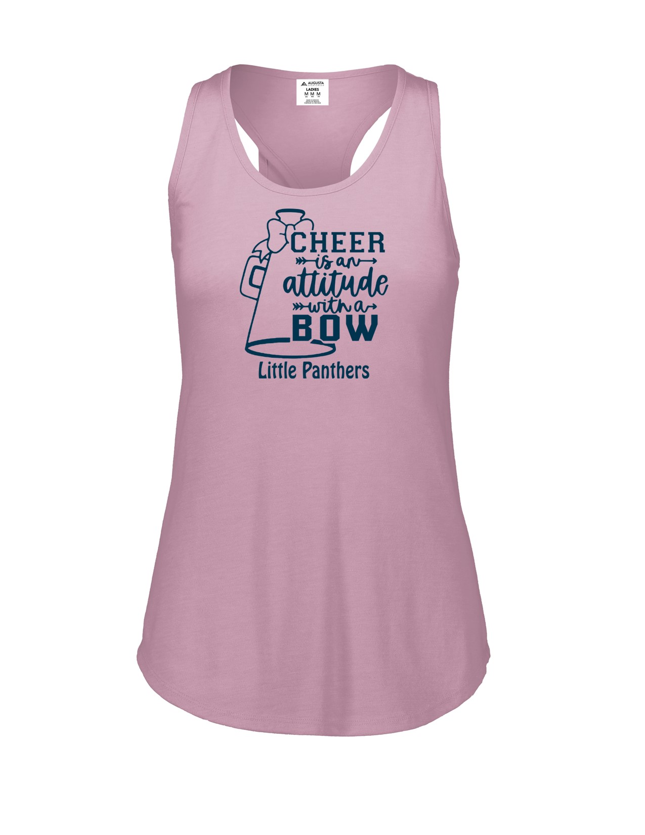 38b Augusta 3078 Ladies Tri-Blend Racerback Tank with Logo 2 Front Print