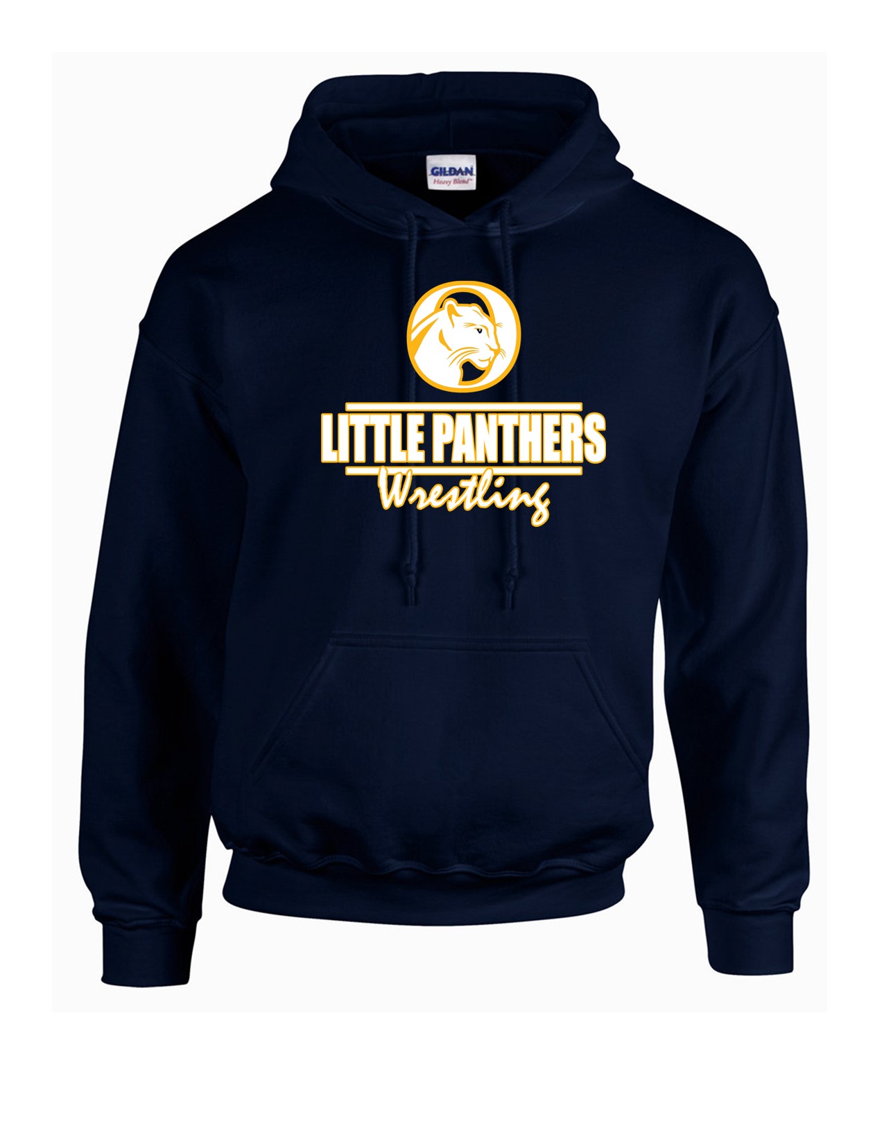 73d Gildan G185 Adult Heavy Blend 50/50 Hooded Sweatshirt with Wrestling Front Print