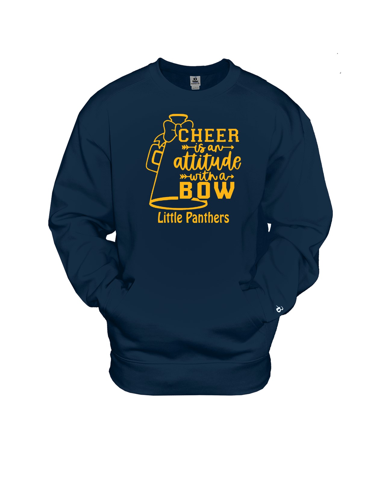 75b Badger 1252 Adult Pocket Crew with Logo 2 Front Print