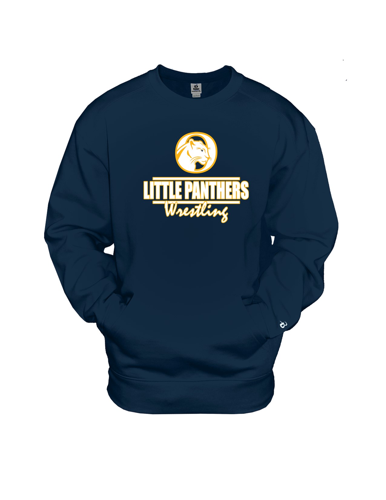 75d Badger 1252 Adult Pocket Crew with Wrestling Front Print