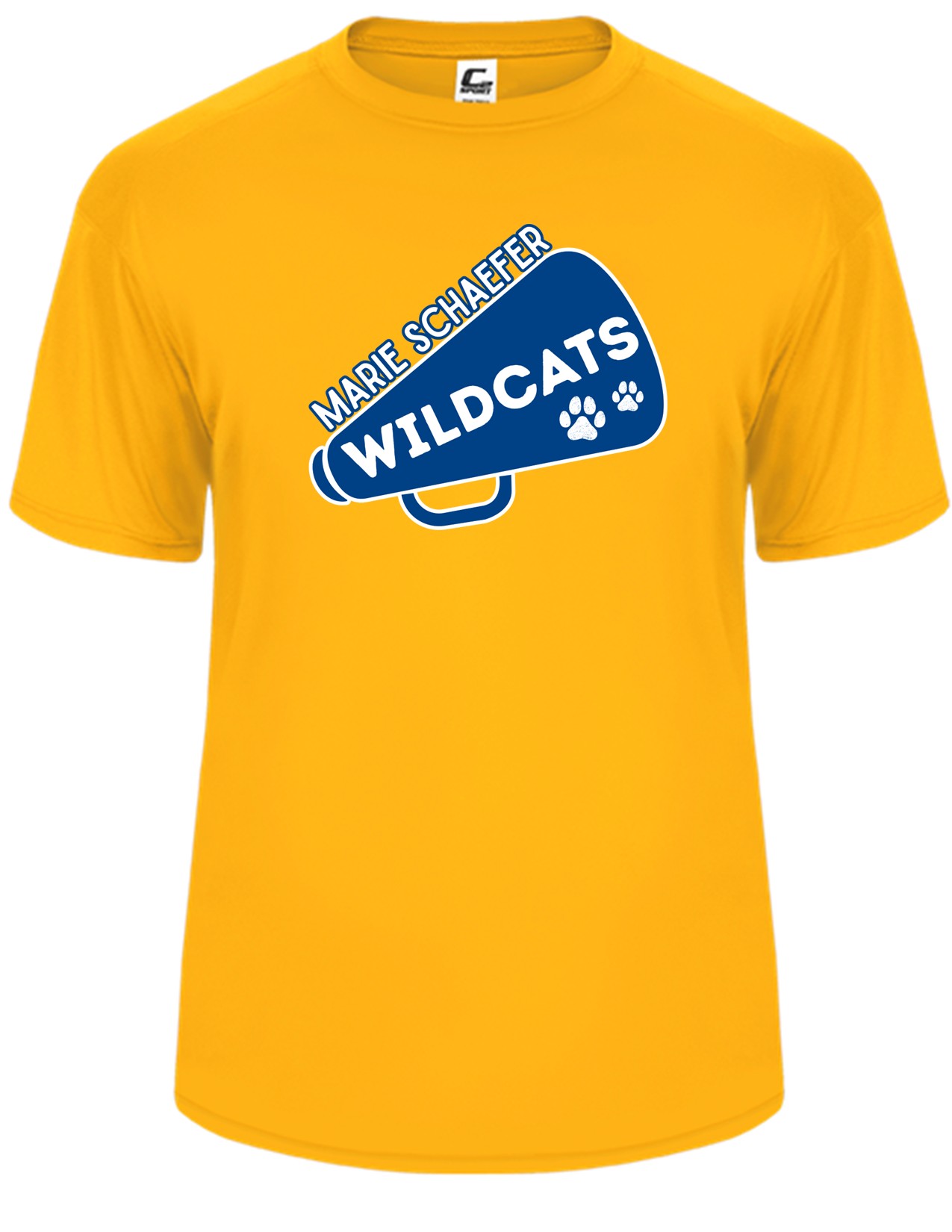 16a Badger 5100 Adult 100% Poly Wicking Performance Short Sleeve with Front Print