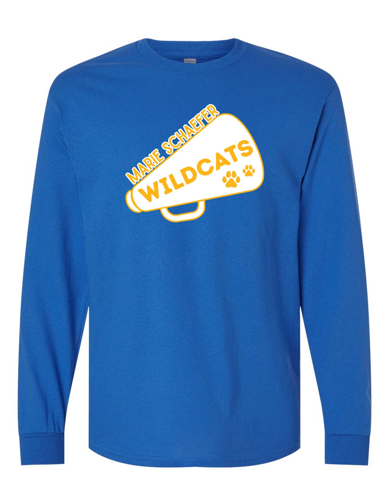 54a Gildan G540B Youth Heavy Cotton 100% Long Sleeve Shirt with Front Print