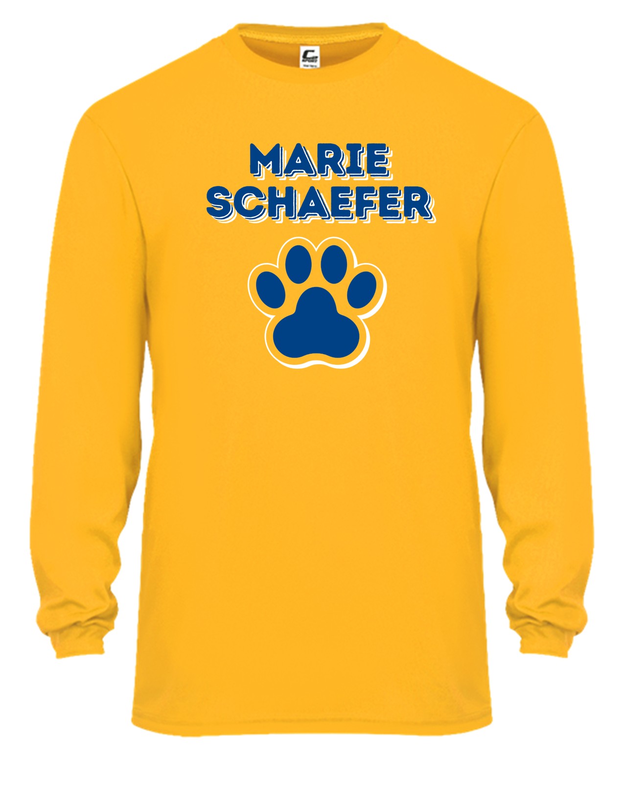 56c Badger 5104 Adult C2 Performance 100% Poly Long Sleeve T-Shirt with Front Print