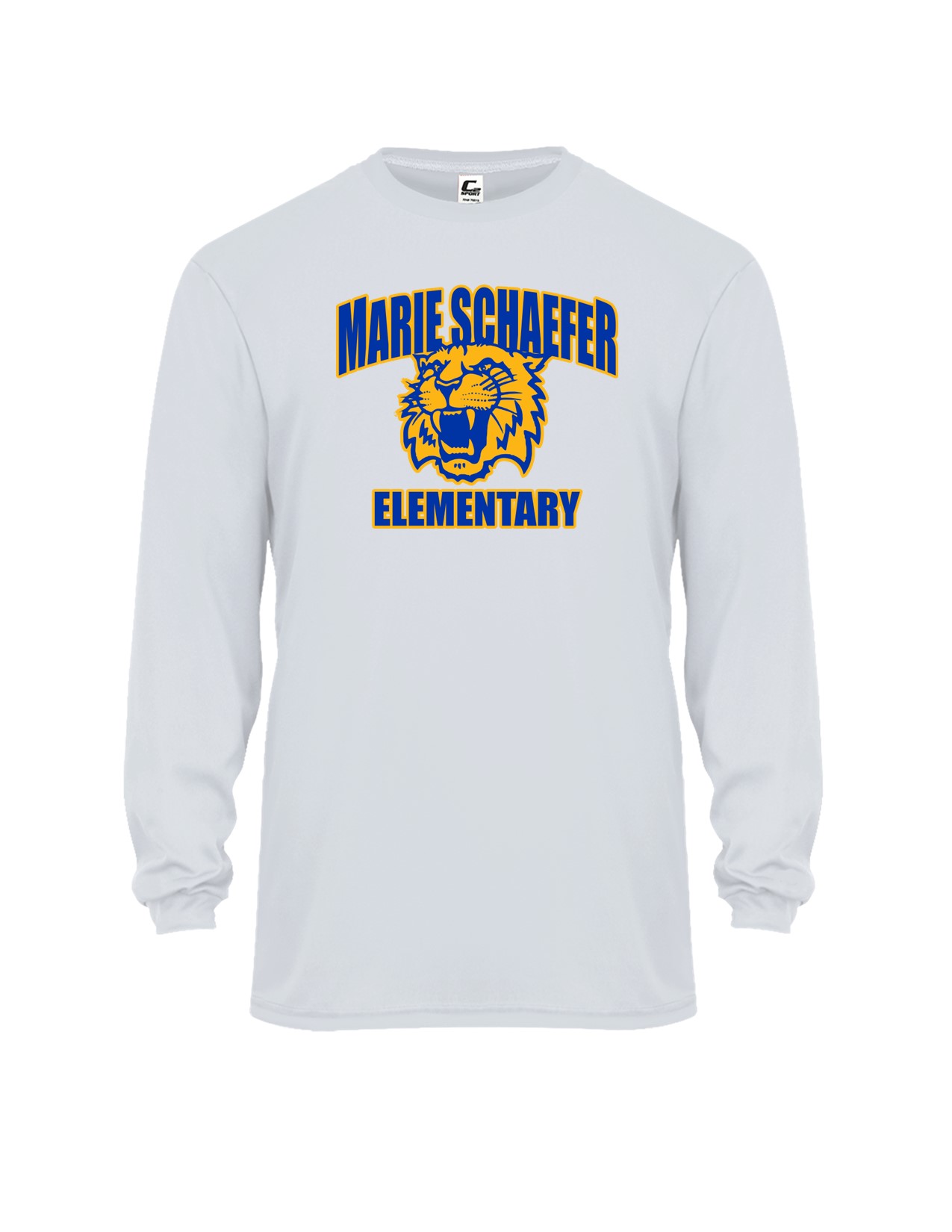 57d Badger 5204 Youth C2 Performance 100% Poly Wicking Long Sleeve T-Shirt with Front Print