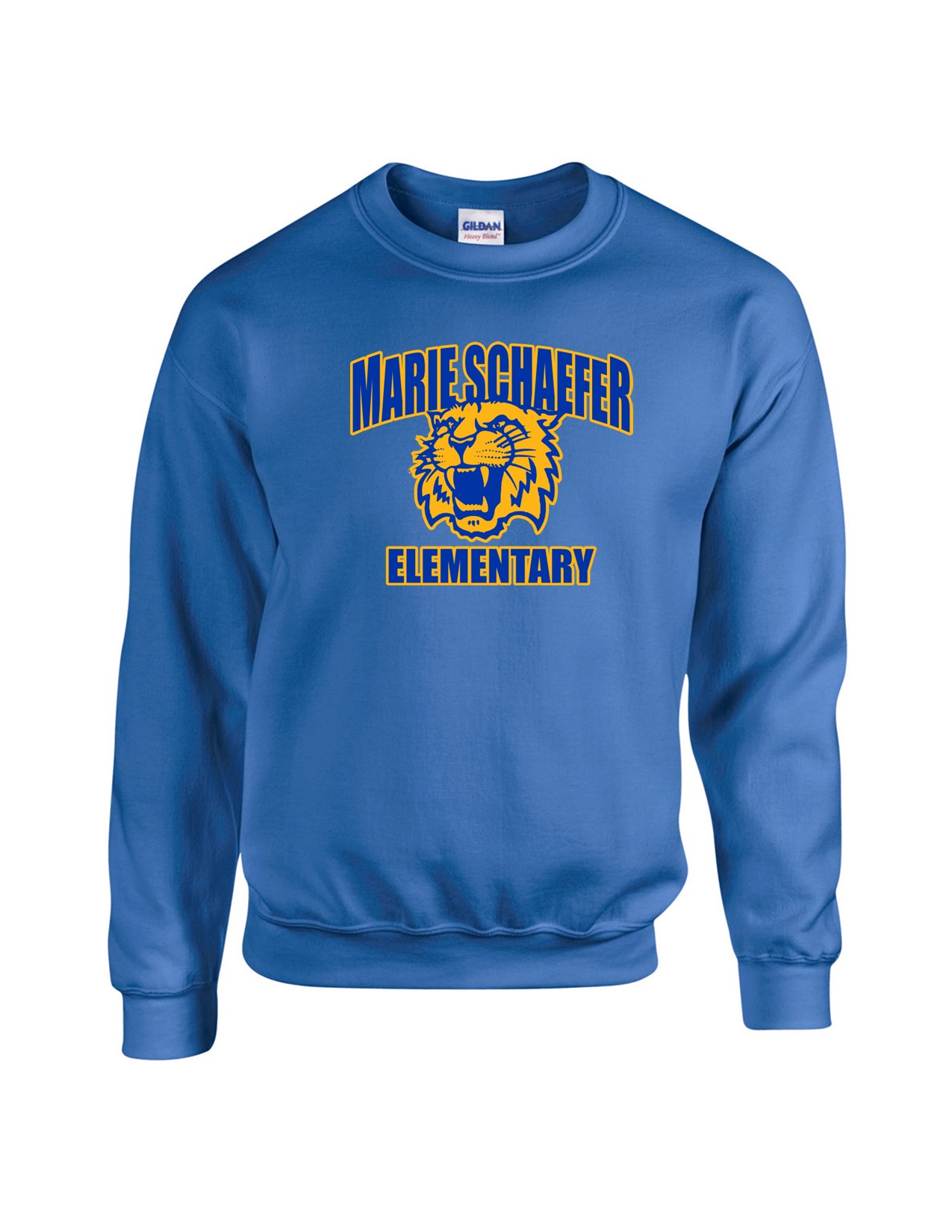 71d Gildan G180 Adult Heavy Blend 50/50 Fleece Crew with Front Print