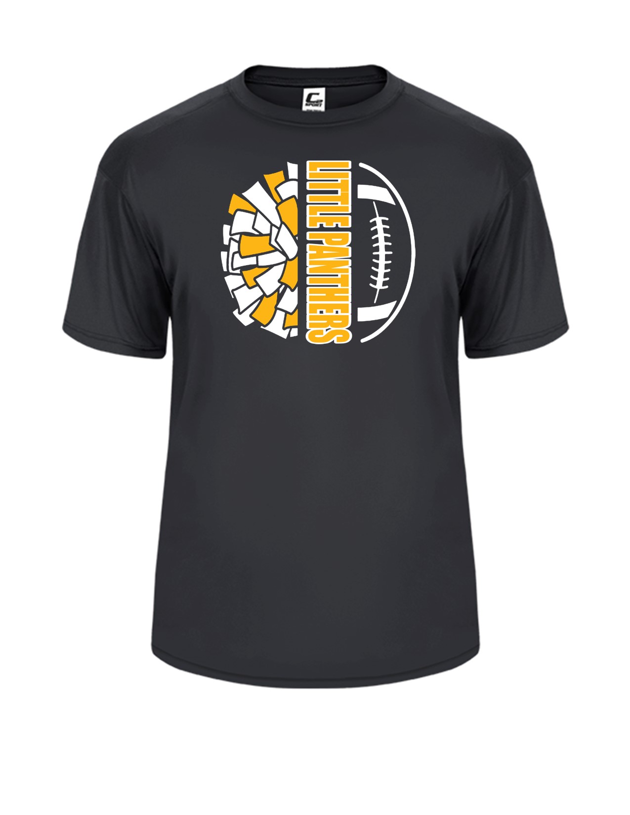 17c Badger 5200 Youth 100% Poly Wicking Performance Short Sleeve with Logo 4 Front Print
