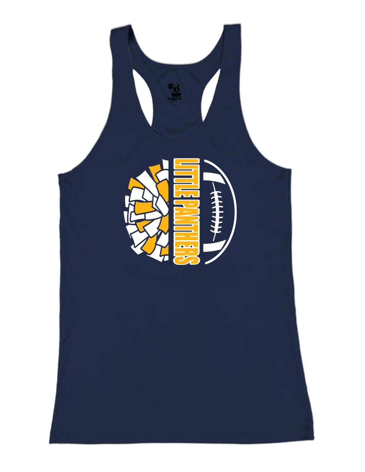 37c Badger 4166 Women's B-Core 100% Polyester Racerback Tank with Logo 4 Front Print