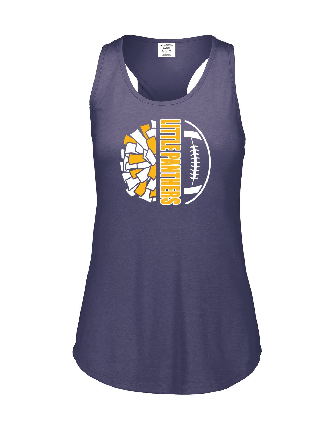 38c Augusta 3078 Ladies Tri-Blend Racerback Tank with Logo 4 Front Print
