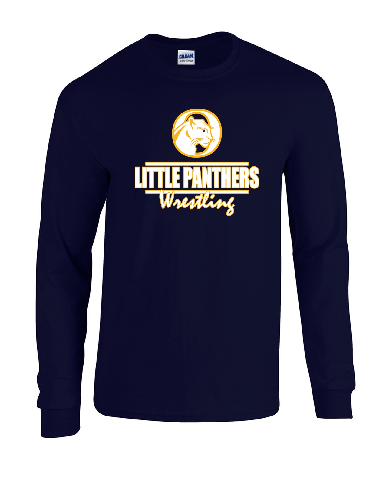 53d Gildan G540 ADULT Heavy Cotton 100% Long Sleeve Shirt with Wrestling Front Print