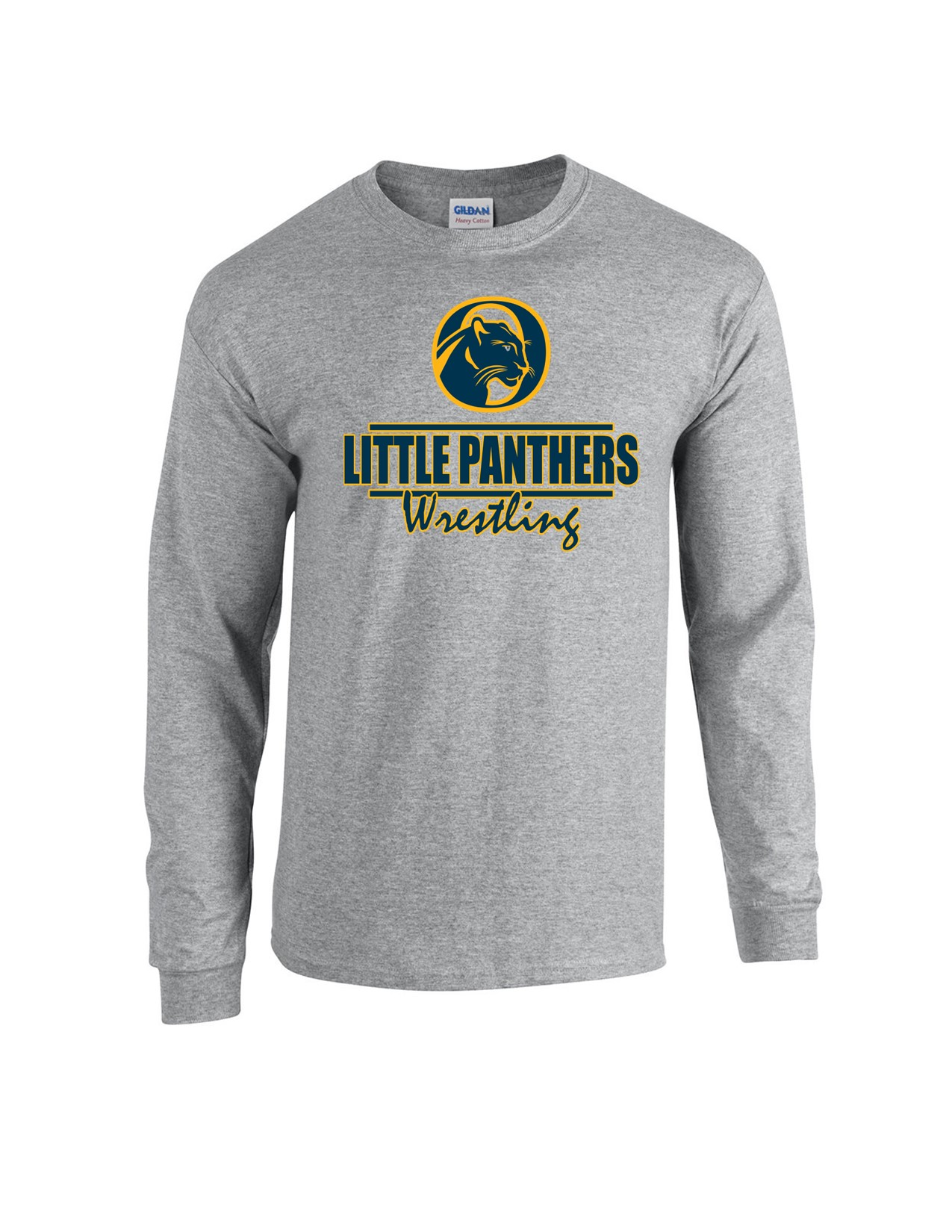 54d Gildan G540B Youth 100% Cotton Long Sleeve Tee with Wrestling Front Print