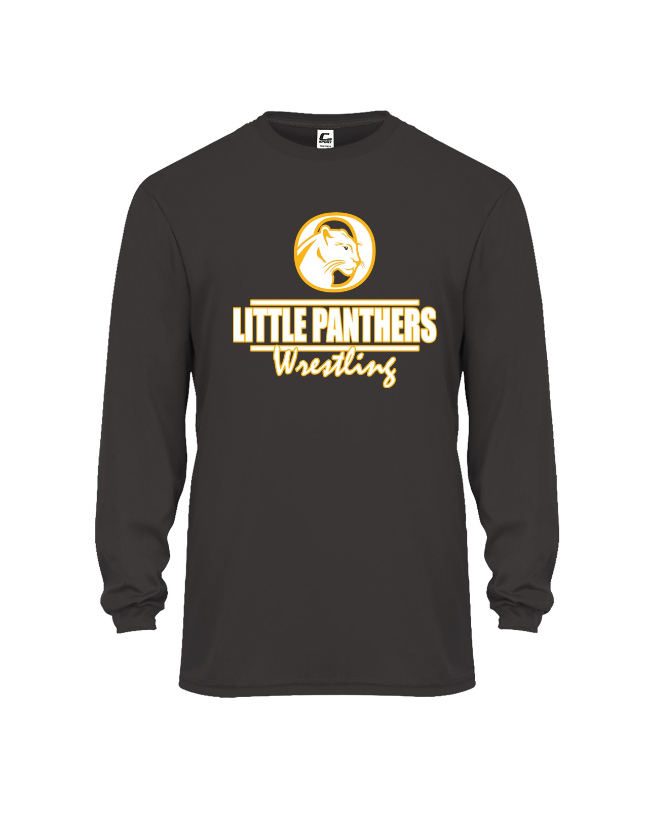 57d Badger 5204 Youth C2 Performance 100% Poly Long Sleeve T-Shirt with Wrestling Front Print