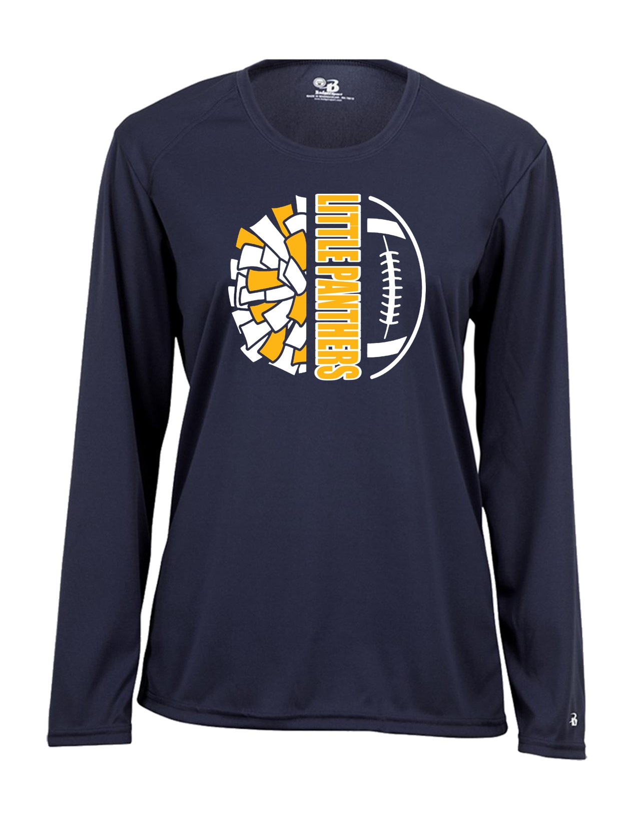 58c Badger 5604 Ladies C2 Performance 100% Poly Wicking Long Sleeve T-Shirt with Logo 4 Front Print