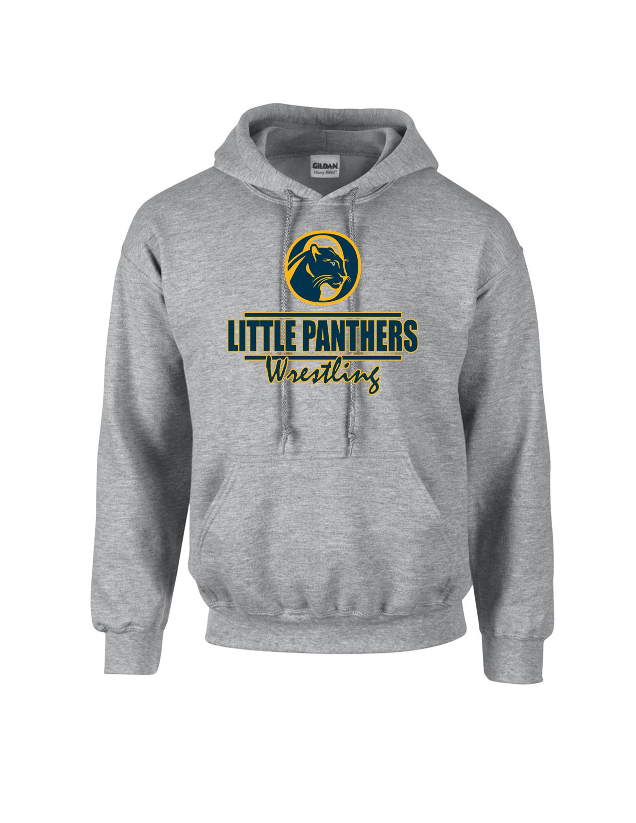 74d Gildan G185B Youth Heavy Blend 50/50 Hooded Sweatshirt with Wrestling Front Print