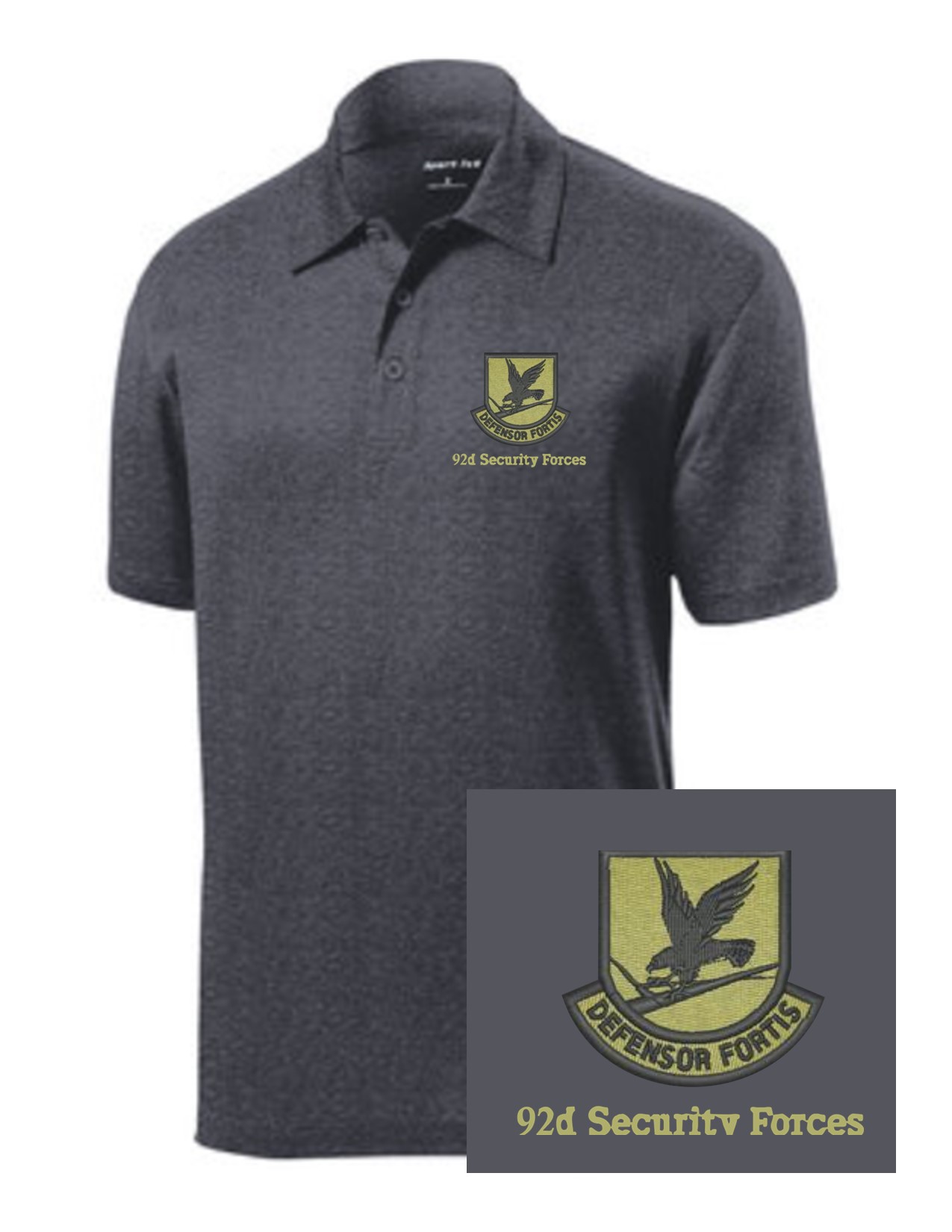 05 Sport-Tek ST660 Heather Contender Polo with Two Color Left Chest Embroidery