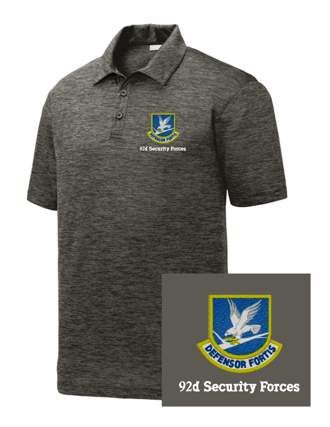 04 Sport-Tek ST590 Posicharge Electric Heather Polo with Left Chest Embroidery