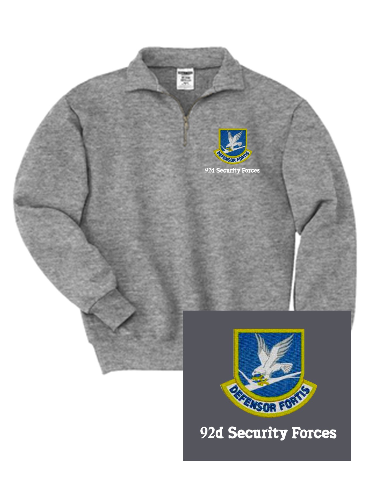 08 Jerzees 4528M 1/4 Zip Sweatshirt with Cadet Collor and Left Chest Embroidery
