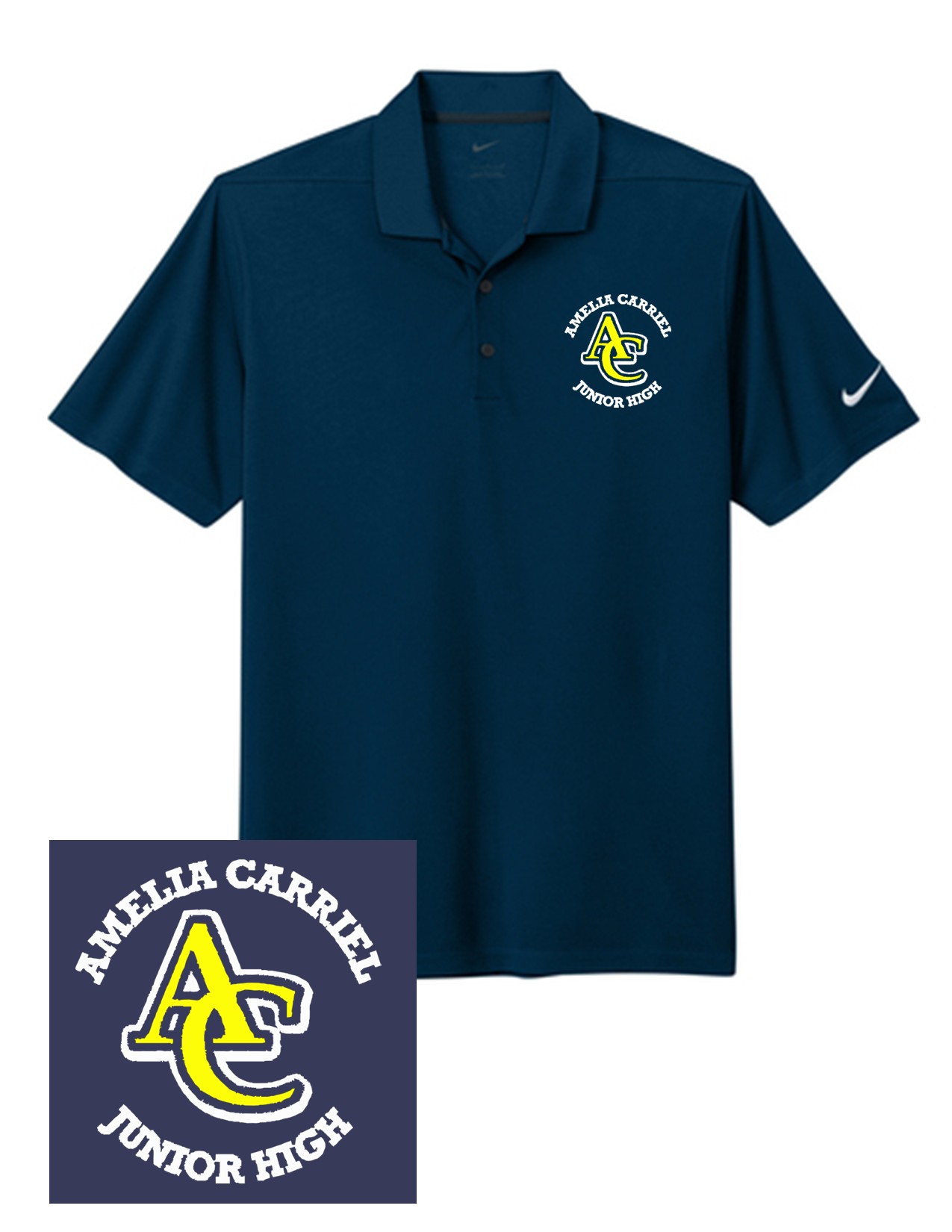 88 Nike NKDC1963 Men's Pique Polo with Left Chest Embroidery