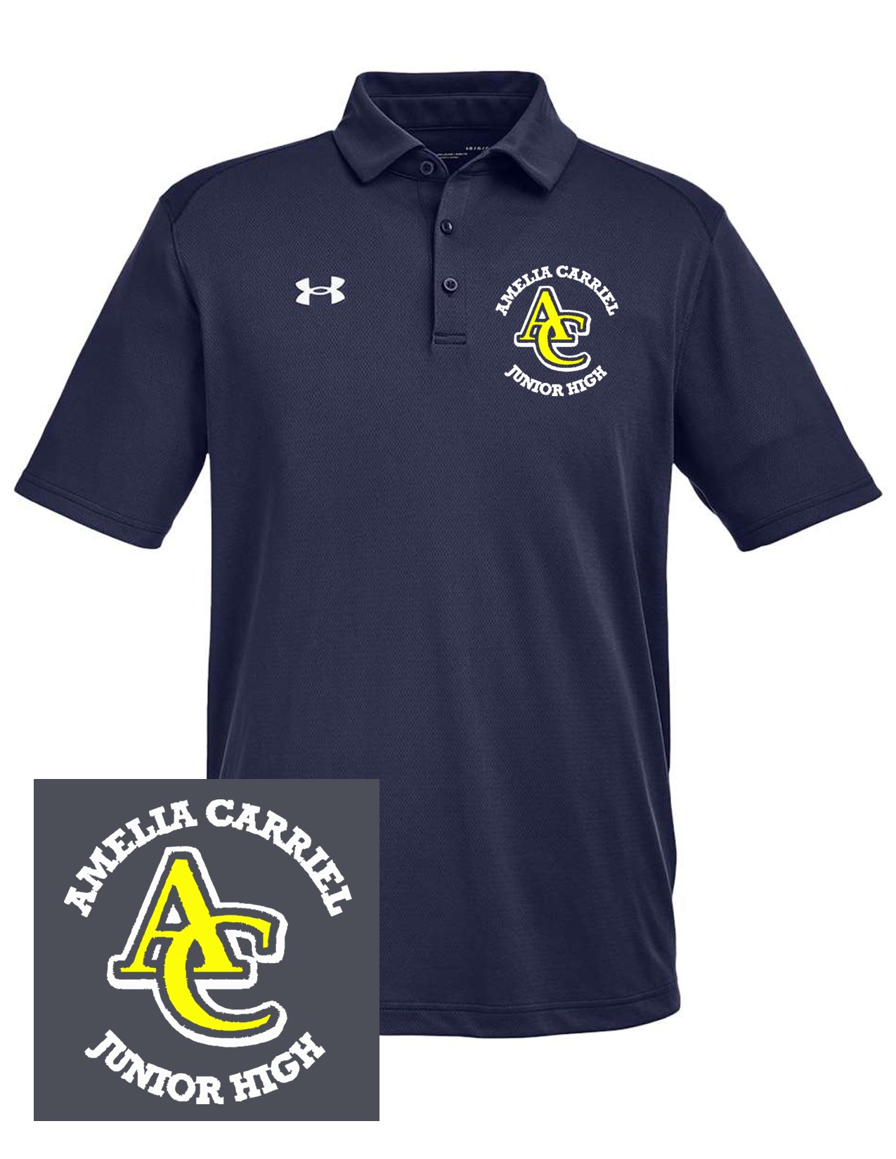 90 Under Armour 1370399 Men's Tech Polo with Left Chest Embroidery