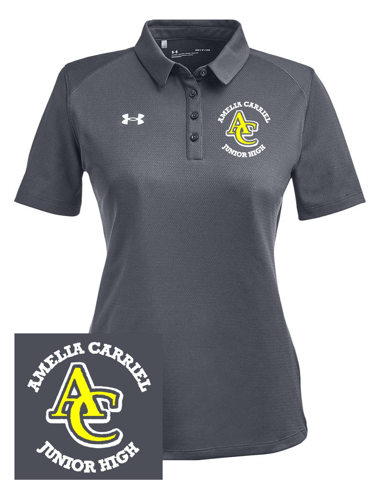 91 Under Armour 1370431 Ladies Tech Polo with Left Chest Embroidery