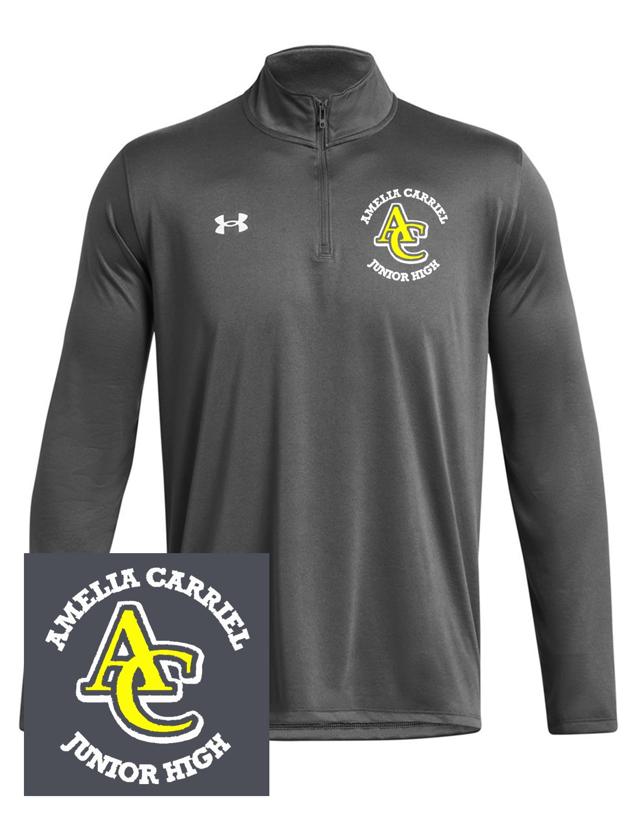 93 Under Armour 1376862 Ladies Team Tech 1/4 Zip Pullover with Left Chest Embroidery