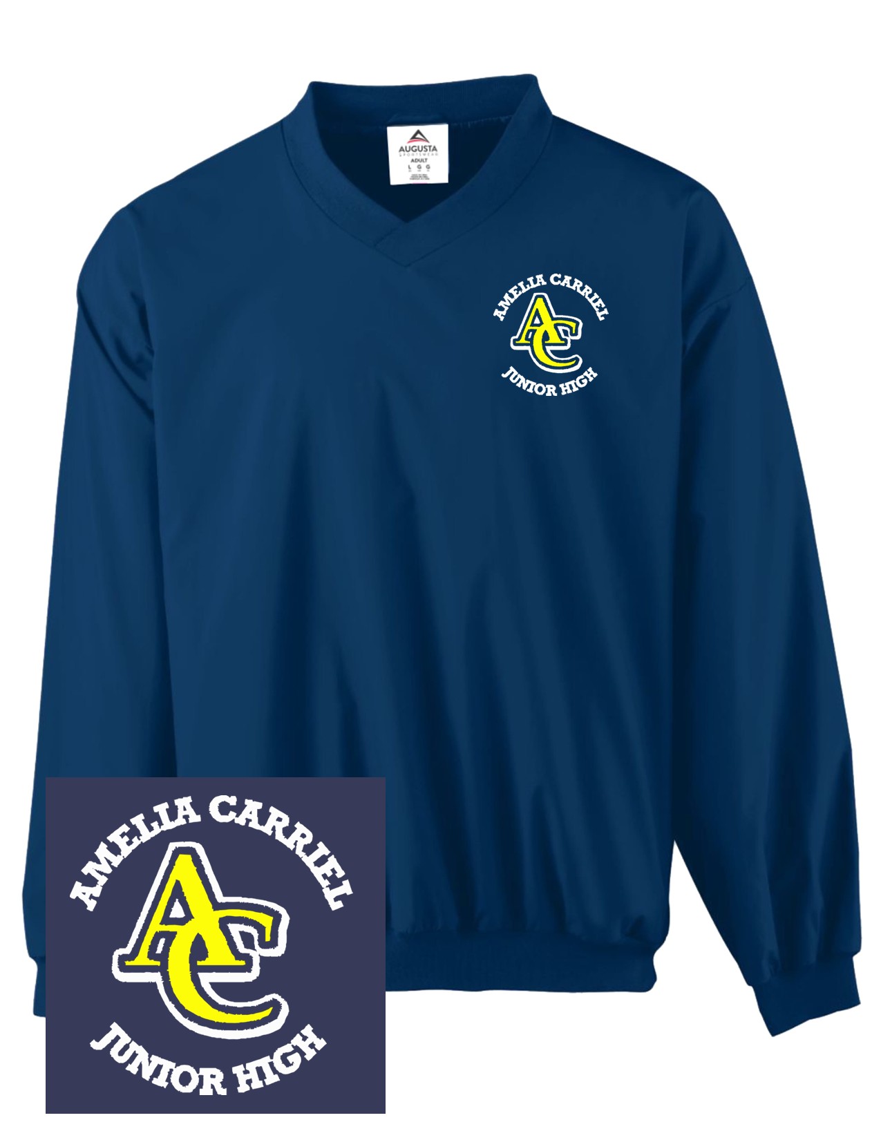 95 Augusta 3415 Micro Poly Windshirt with Left Chest Embroidery