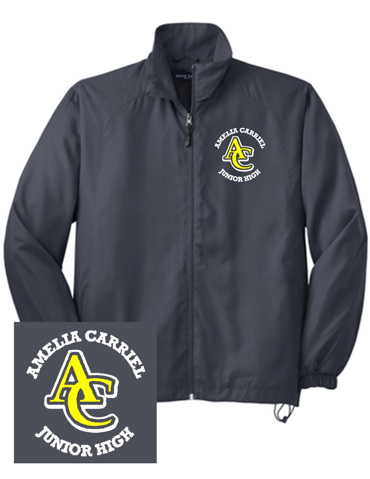 96 Sport-Tek JST70 Full Zip Wind Jacket with Left Chest Embroidery