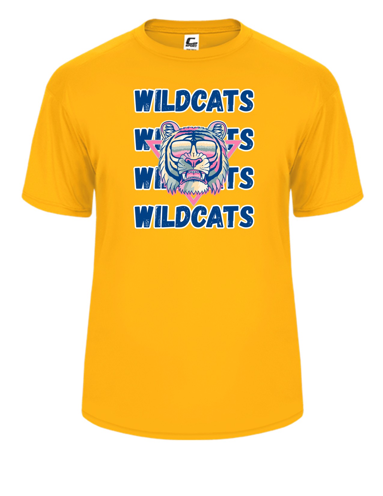 16b Badger 5100 Adult 100% Poly Wicking Performance Short Sleeve with Front Print