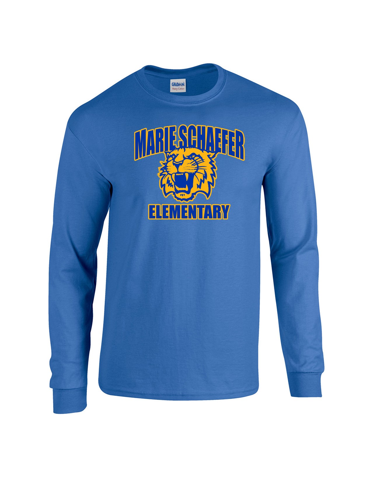 54d Gildan G540B Youth Heavy Cotton 100% Long Sleeve Shirt with Front Print