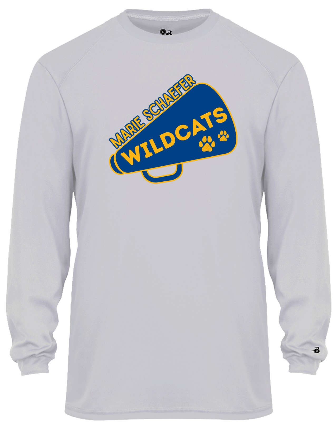 57a Badger 5204 Youth C2 Performance 100% Poly Wicking Long Sleeve T-Shirt with Front Print