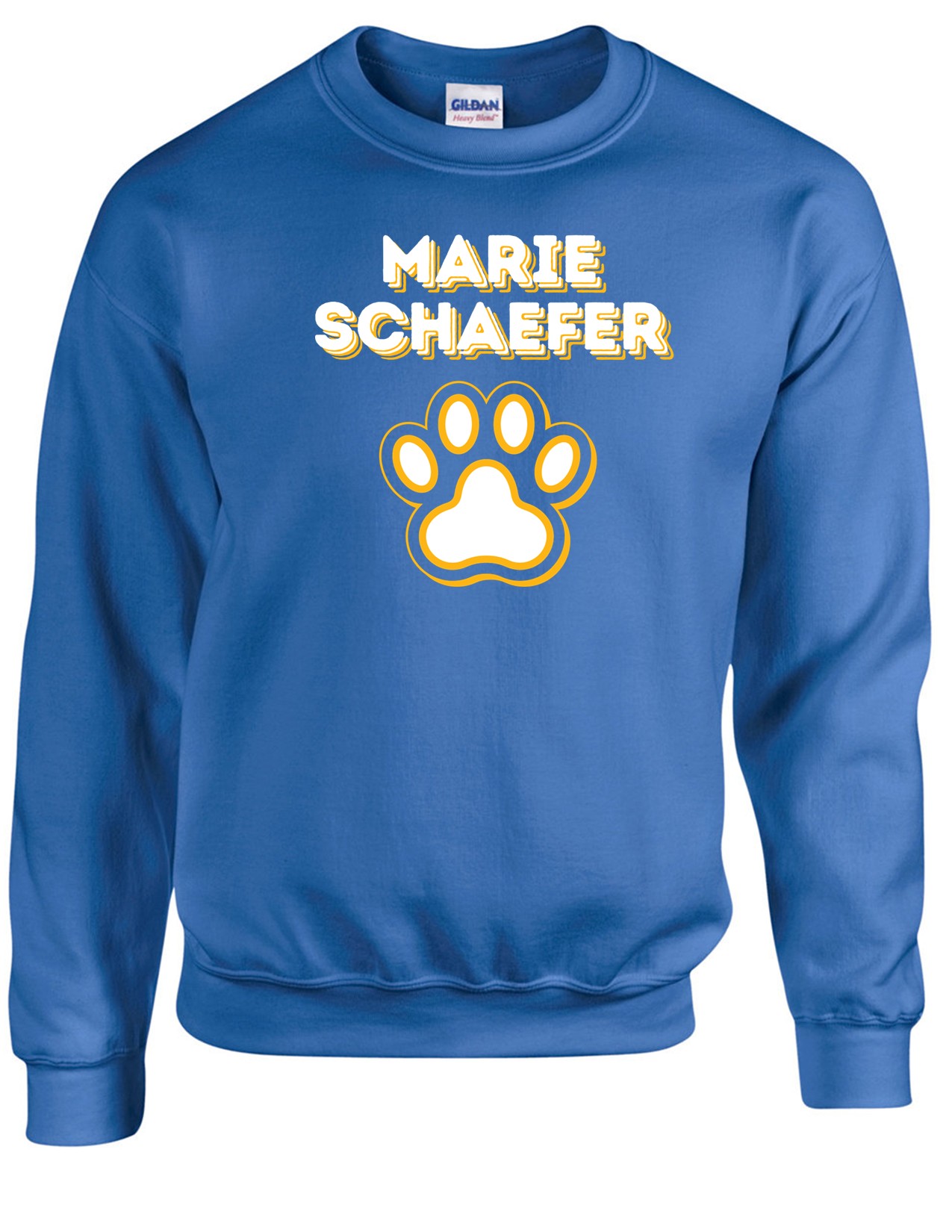 71c Gildan G180 Adult Heavy Blend 50/50 Fleece Crew with Front Print