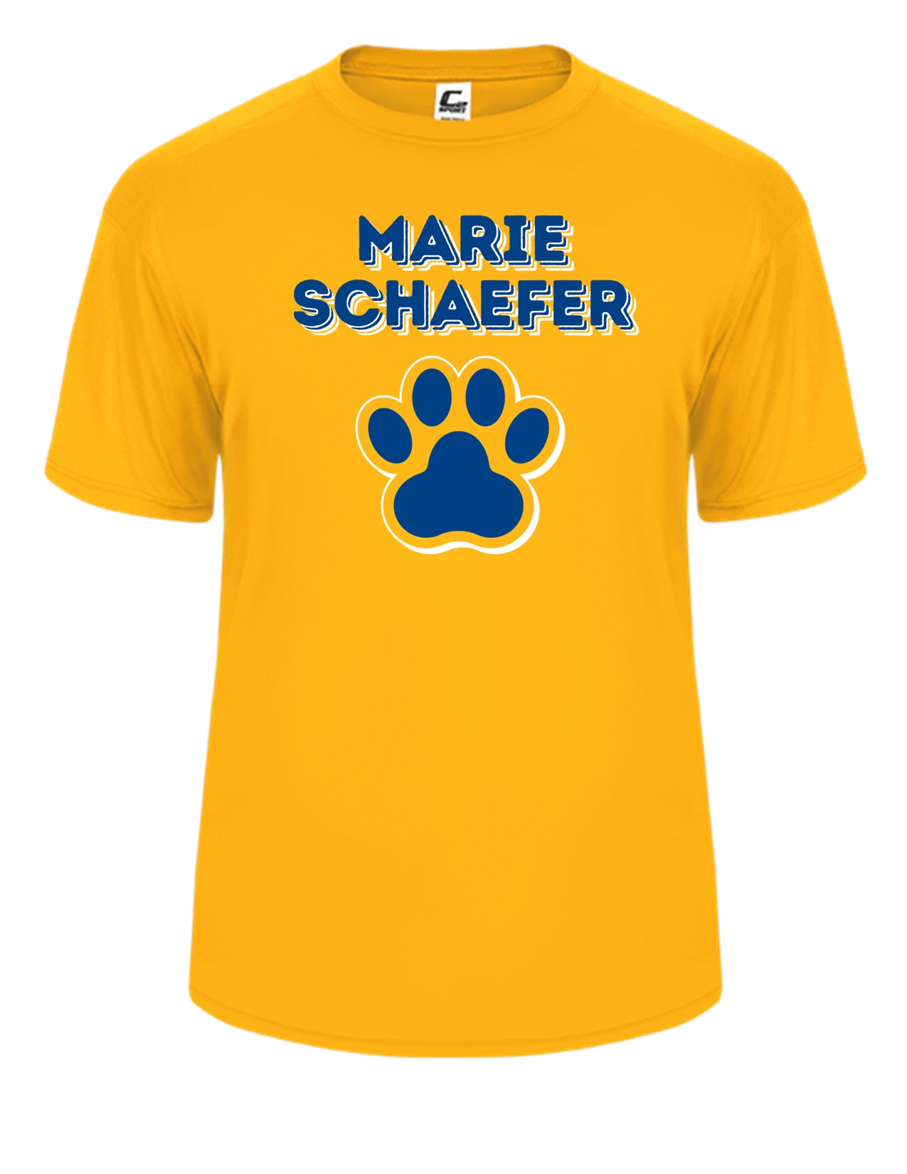 16c Badger 5100 Adult 100% Poly Wicking Performance Short Sleeve with Front Print