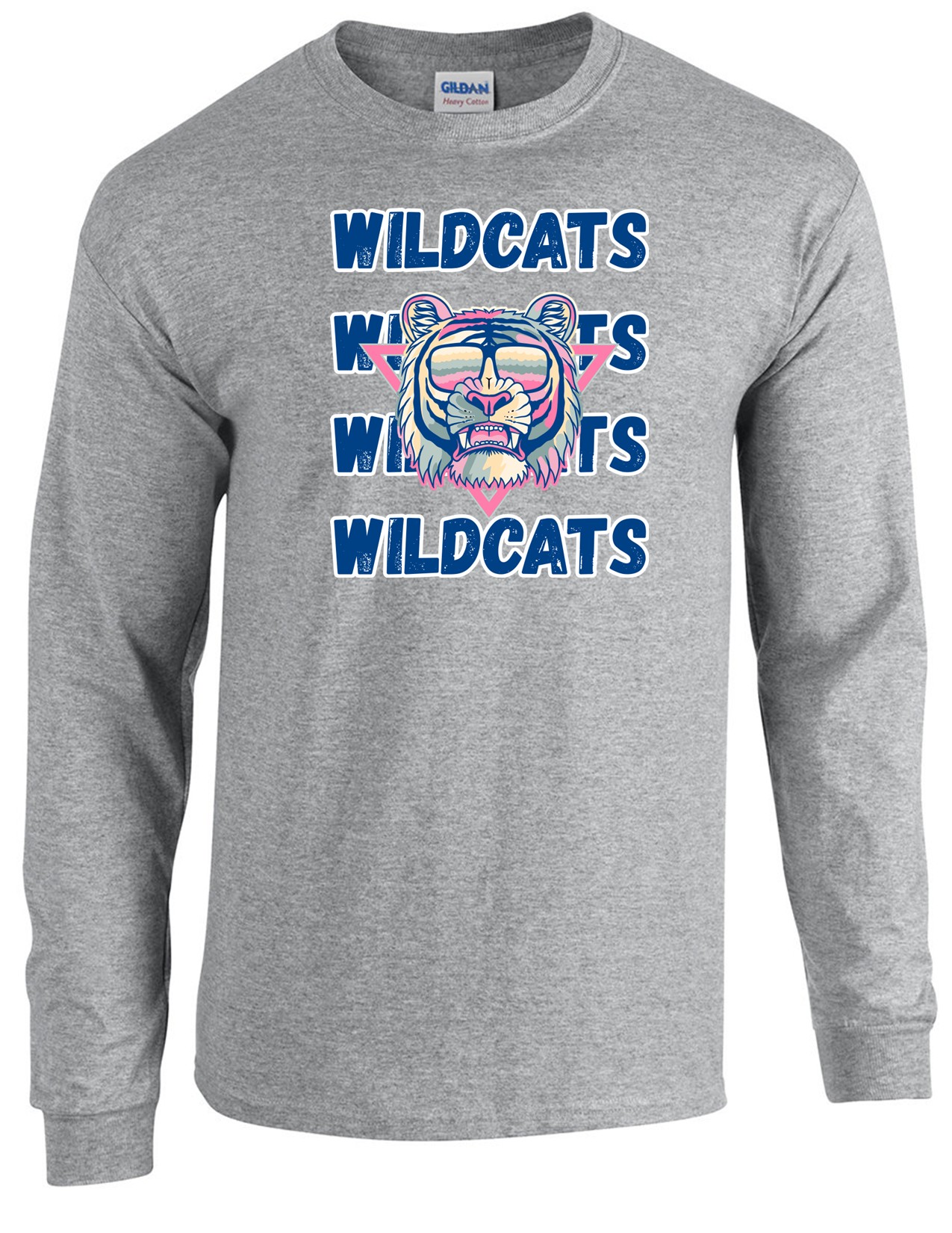 53b Gildan G540 ADULT Heavy Cotton 100% Long Sleeve Shirt with Front Print