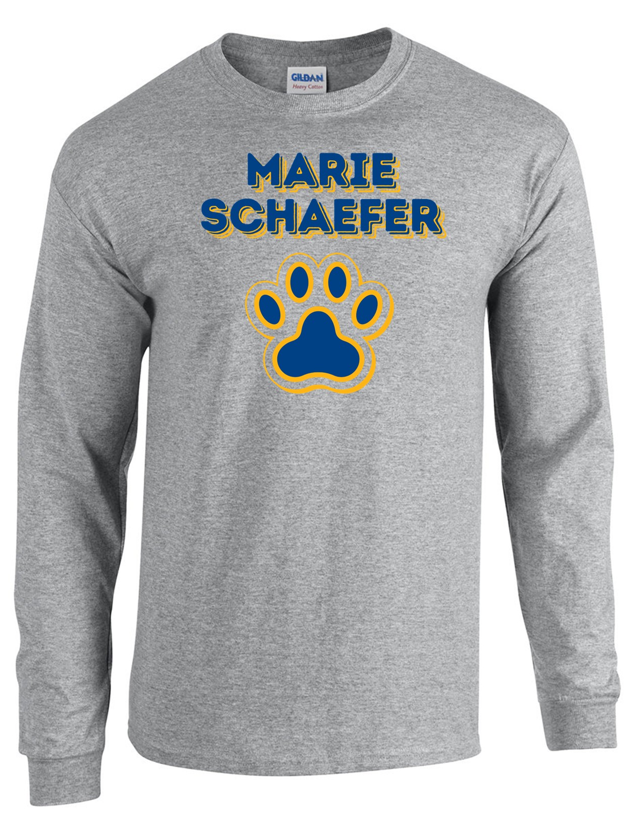 53c Gildan G540 ADULT Heavy Cotton 100% Long Sleeve Shirt with Front Print