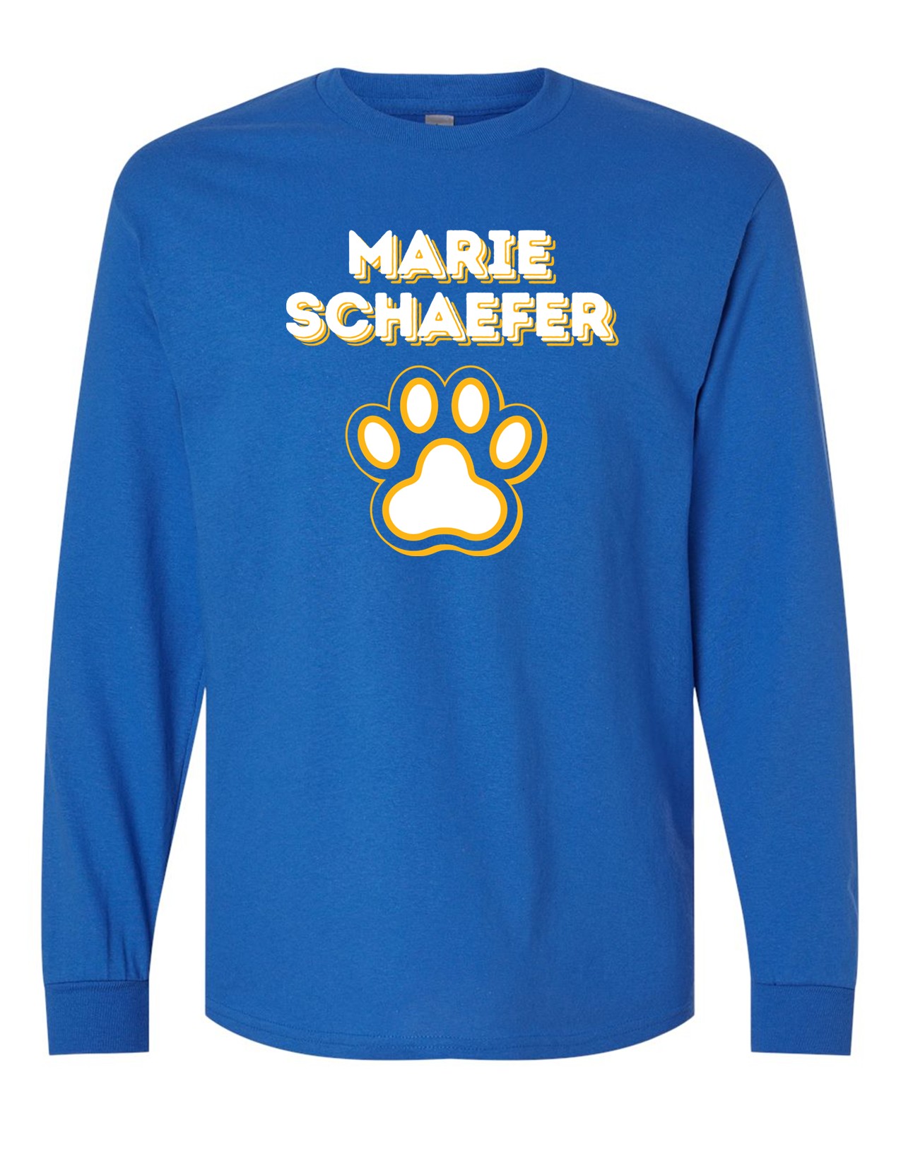 54c Gildan G540B Youth Heavy Cotton 100% Long Sleeve Shirt with Front Print