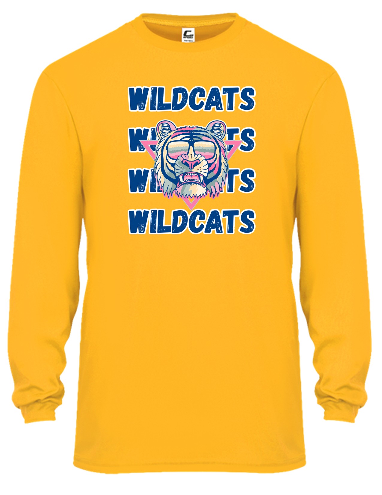 56b Badger 5104 Adult C2 Performance 100% Poly Long Sleeve T-Shirt with Front Print