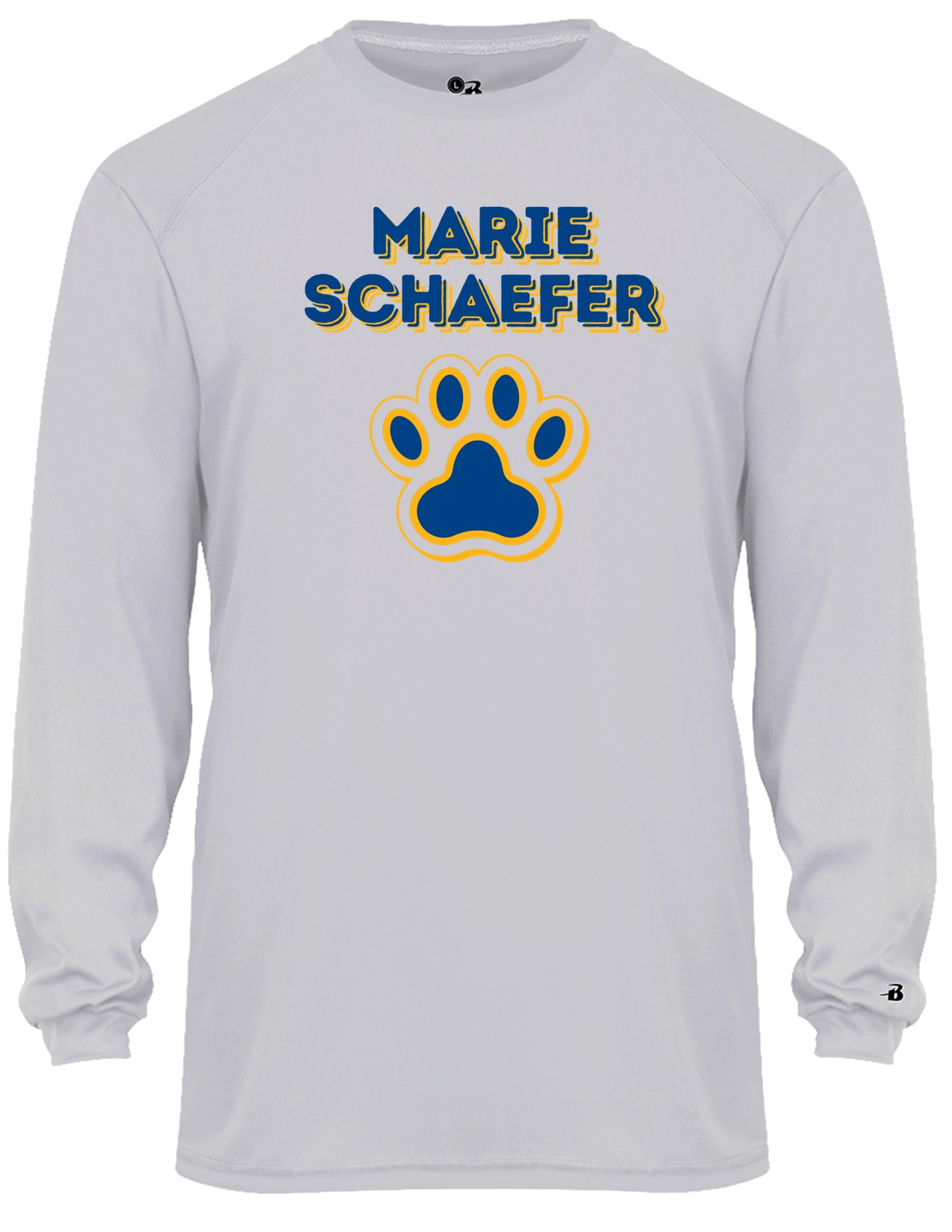 57c Badger 5204 Youth C2 Performance 100% Poly Wicking Long Sleeve T-Shirt with Front Print