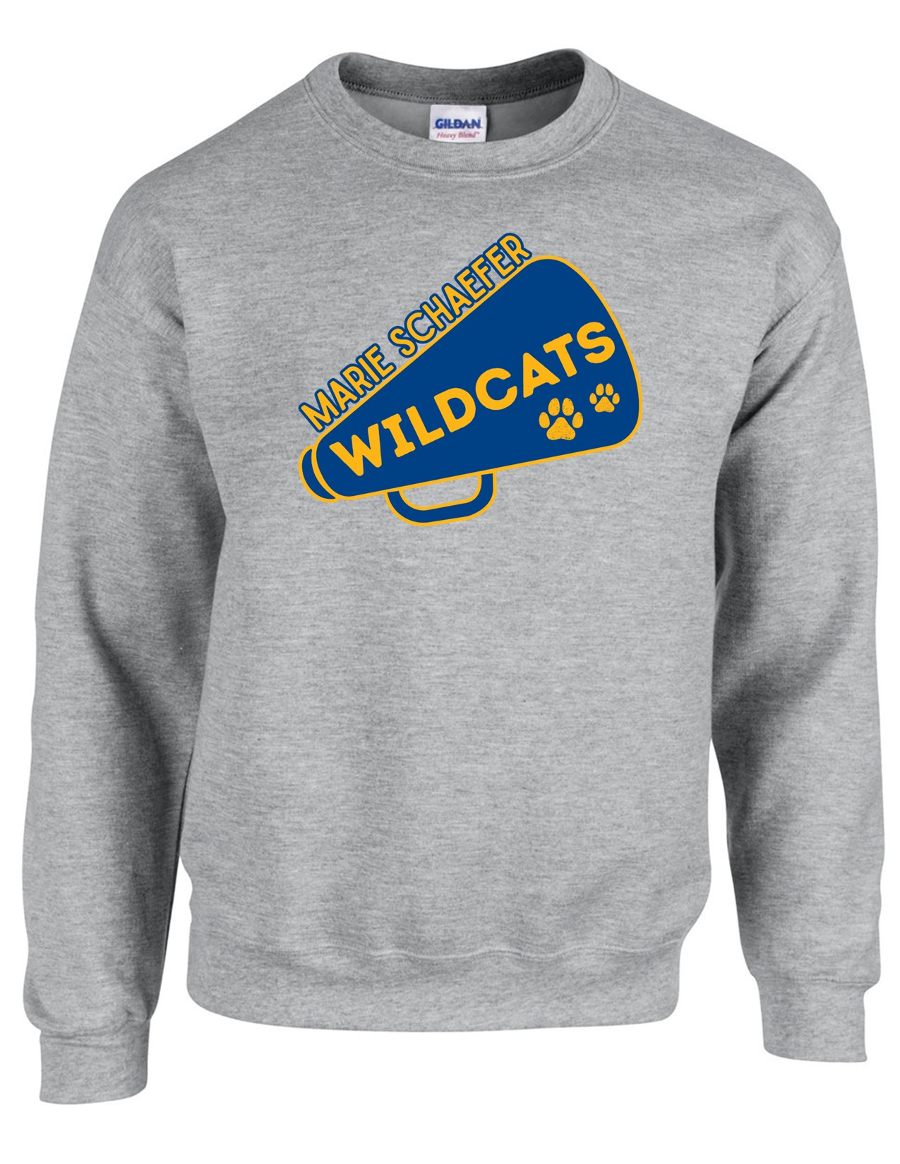 72a Gildan G180B Youth Heavy Blend 50/50 Fleece Crew with Front Print