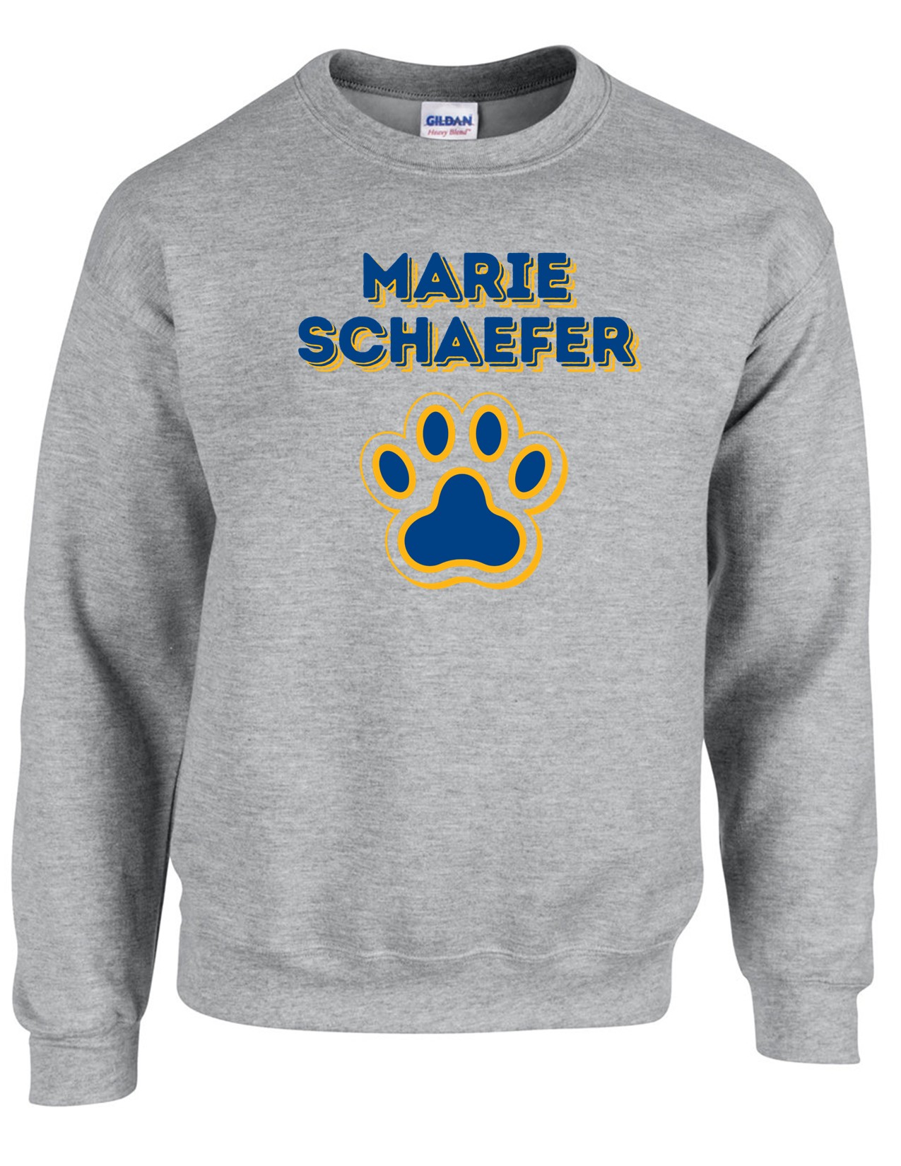 72c Gildan G180B Youth Heavy Blend 50/50 Fleece Crew with Front Print