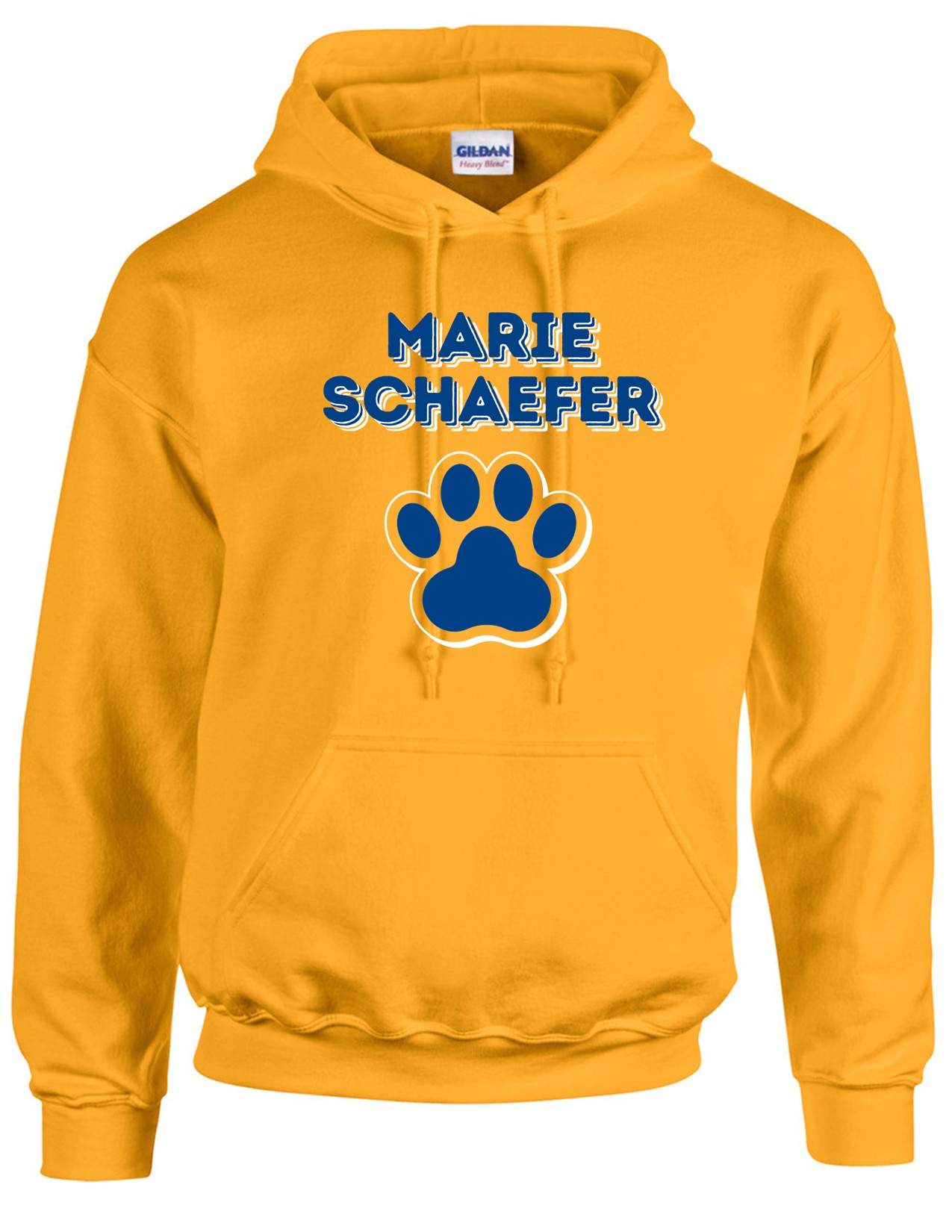 74c Gildan G185B Youth Heavy Blend 50/50 Hooded Sweatshirt with Front Print