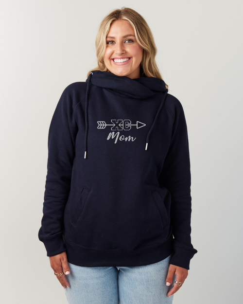Bling-Mom Logo-Ladies Funnel Neck Hood -EZ329