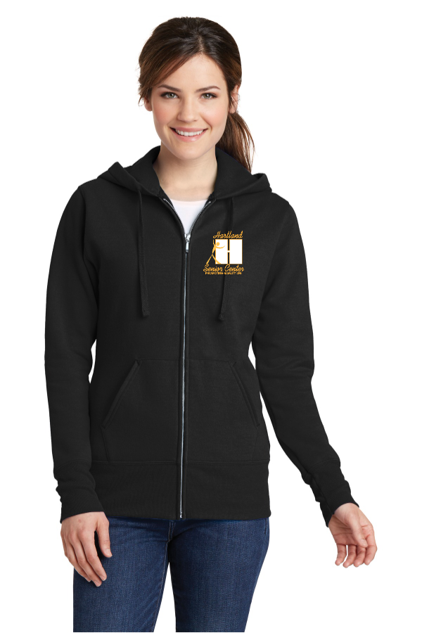 Ladies Core Fleece Full-Zip Hooded Sweatshirt - Embroidered Logo - LPC78ZH