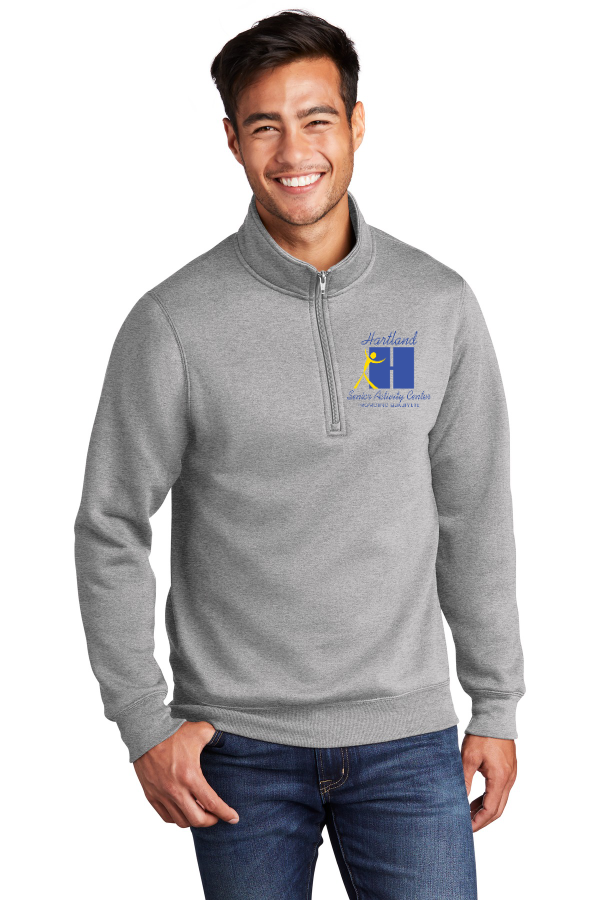 Mens Core Fleece 1/4-Zip Pullover Sweatshirt - Embroidered Logo -PC78Q