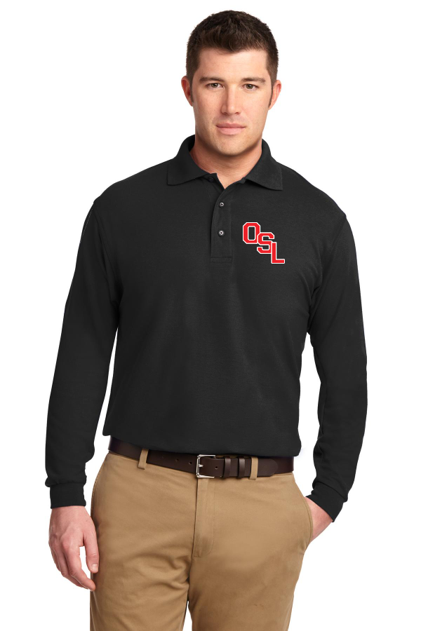 Silk Touch Long Sleeve Polo-Embroidered Logo-K500LS