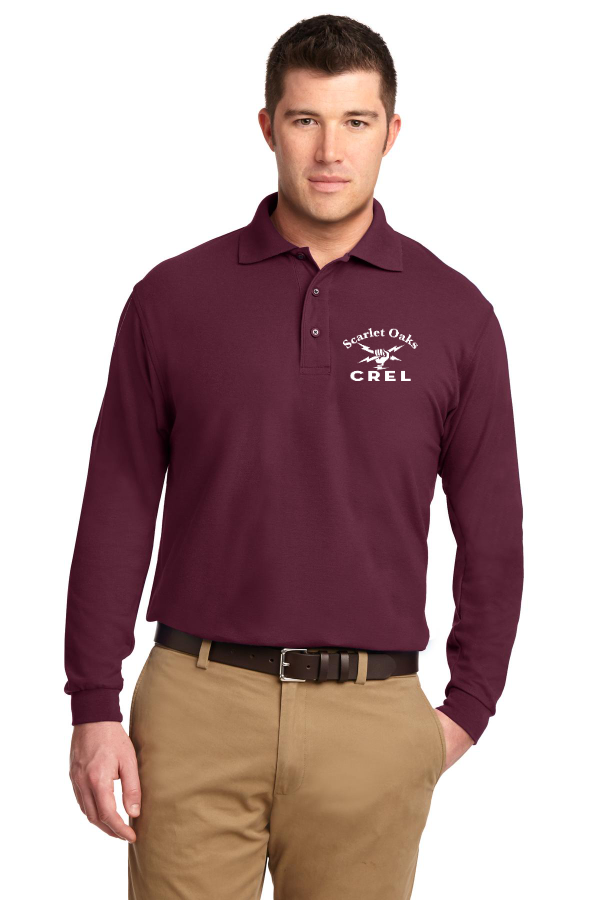 Embroidered Silk Touch Long Sleeve Polo